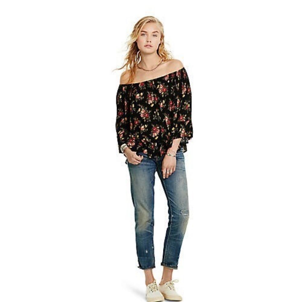 Denim & Supply Ralph Lauren Floral Print On / Off shoulder Boho Blouse - Picture 2 of 12